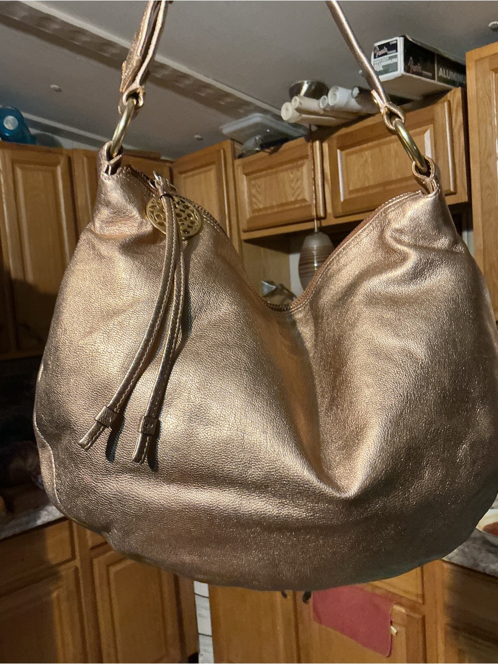 Coach Metallic Bronze Hobo Bag with COA